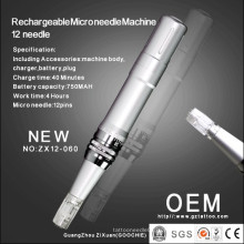 Самая новая перезаряжаемые машина терапией 12microneedle / ручка ручки Derma (ZX12-060)